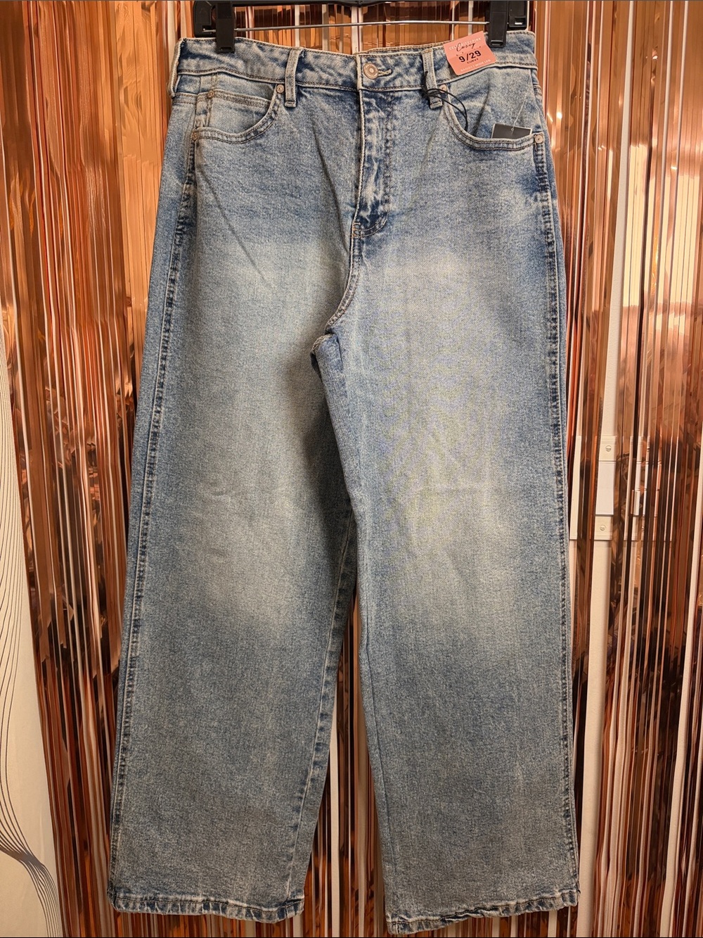 Celebrity Pink Washed Light Blue Wide Leg Jeans